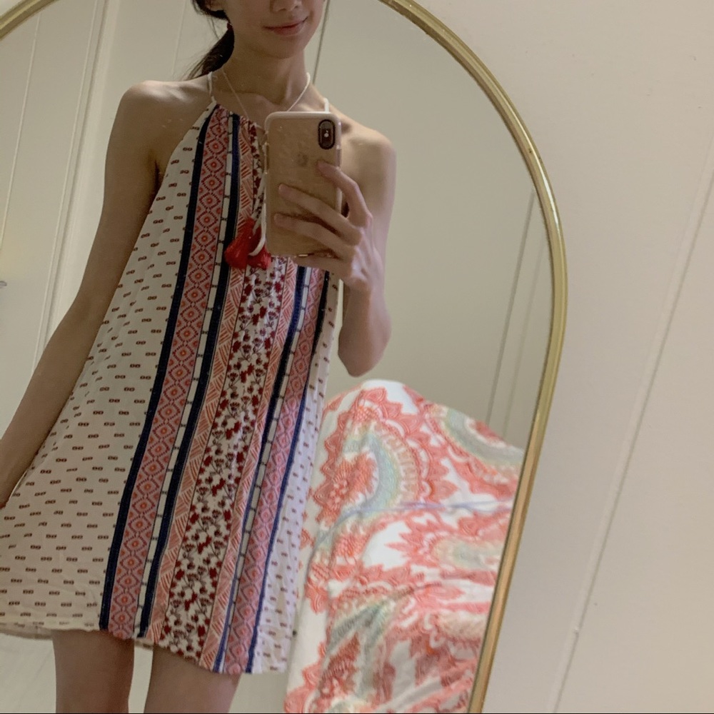 patterned tassel dress